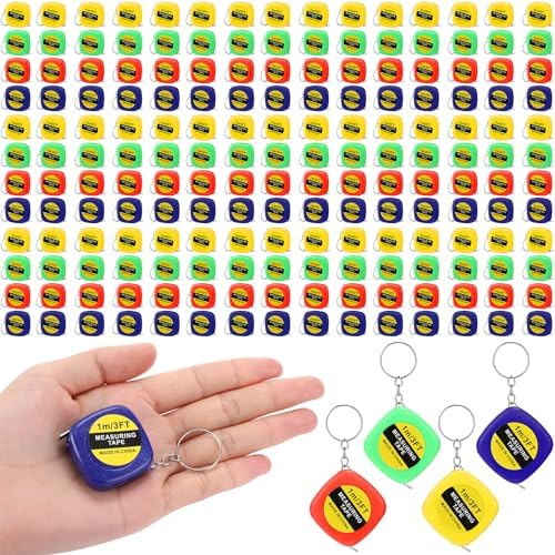 Hoteam 240 Pcs Small Tape Measure Keychains 1 Meter/ 3 Ft Mini Retractable by Hoteam