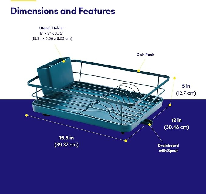 Dish Drying Rack 3 Piece Dish Drainer - Image 2