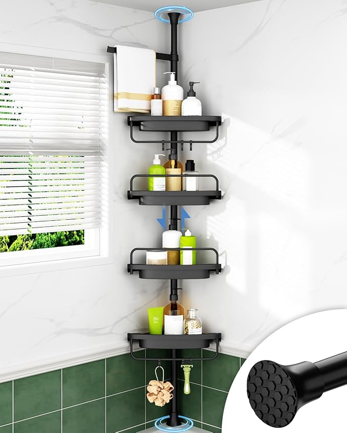 ALLZONE Corner Shower Caddy Tension Pole, Extendable Rustproof Stainless Steel by ALLZONE