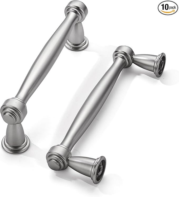 khtumeware 10 Pack 3-3/4 Inch(96mm) Brushed Satin Nickel Cabinet Pulls Kitchen Cabinet Handles Cabinet Hardware for Cupboard Drawer Handles Dresser Pulls