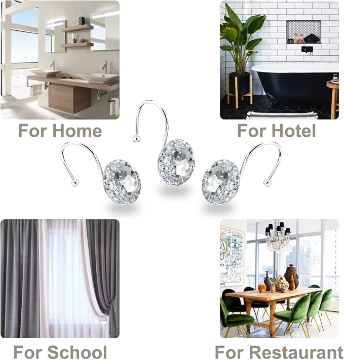 12PCS Shower Curtain Hooks Rings - Image 5