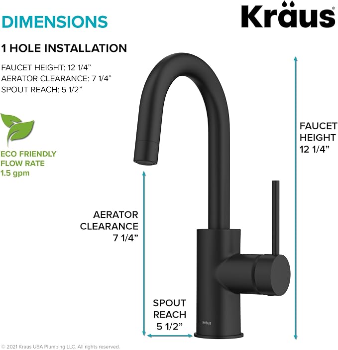 KRAUS Oletto Single Handle Kitchen Bar Faucet - Image 5