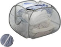 Collapsible Laundry Basket 90L, Mesh Pop-up Hamper, Side Storage Pocket by LUANMEET