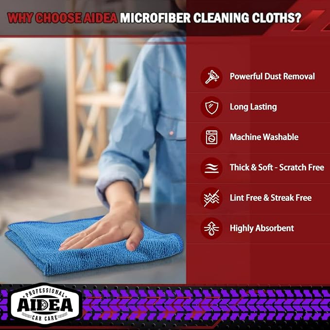 AIDEA Microfiber Cleaning Cloth-200PK, Microfiber Towels - Image 3