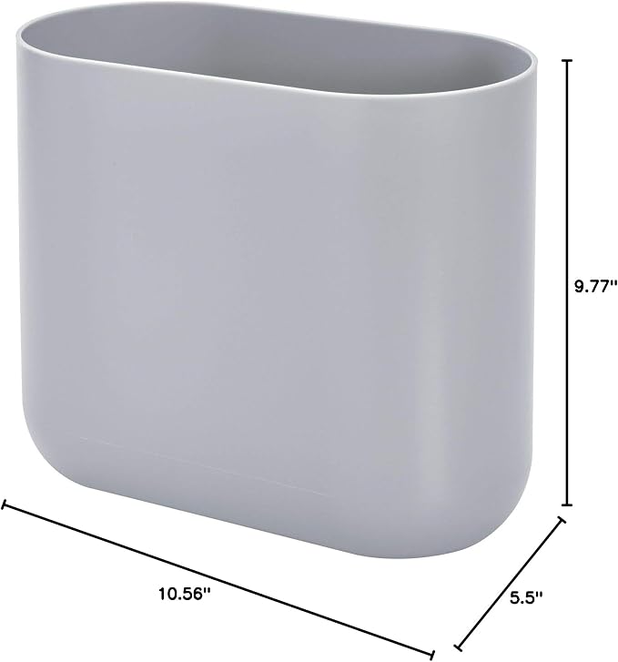 iDesign Small Slim Plastic Bathroom Trash Can - Image 9