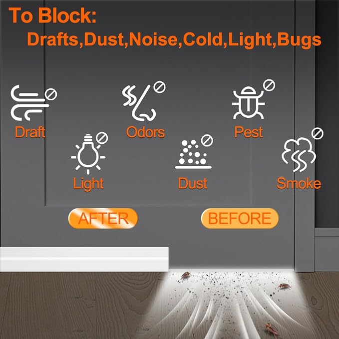 5Pack Door Draft Stopper, Blocks Cold Air, Dust & Light - Image 7