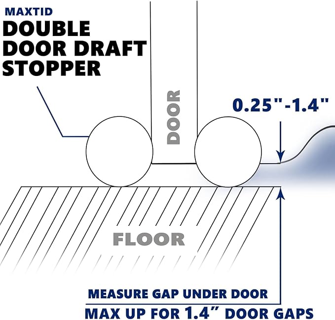 MAXTID 32" Gray Door Air Draft Stopper, Wind Blocker - Image 5