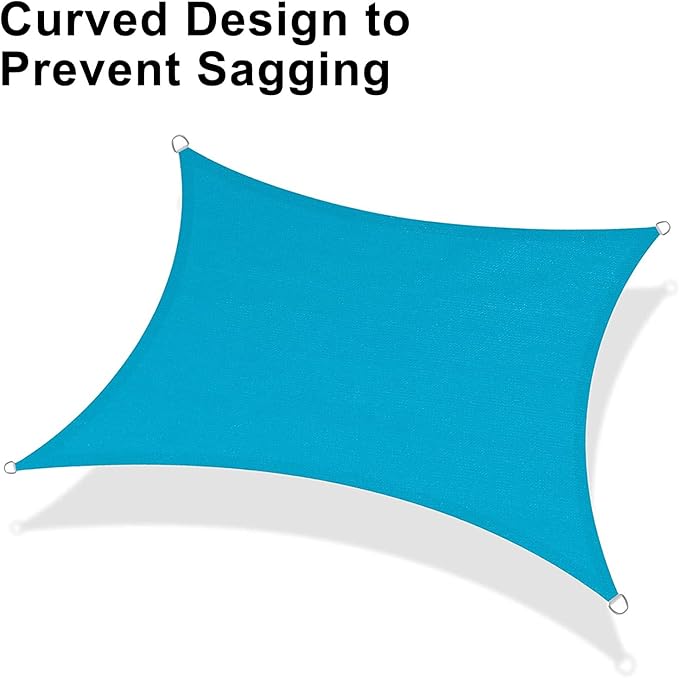 LOVE STORY Custom Size 20' x 22' Turquoise Blue Sun Shade Sail Canopy Commercial Rectangle Sail Shade Fabric for Patio Garden Backyard Pool (Customized)