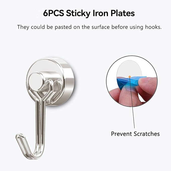 Tohoer Magnetic Hooks, Neodymium Magnets Hook Heavy Duty 30LBS - Image 5