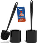 Holaloha Toilet Brush and Holder Set, Space Saving, 2 Pack, Ergonomic Silicone by Holaloha