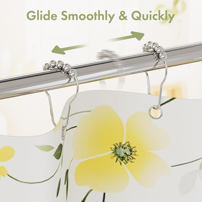 Shower Curtain Hooks, Decorative Shower Curtain Hooks Rust Proof Stainless - Image 6