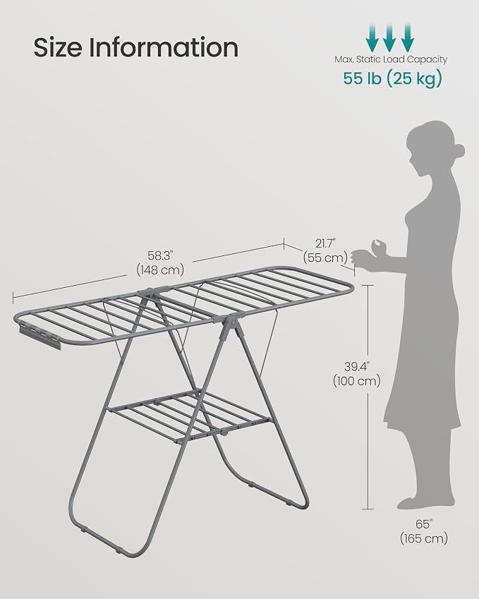 SONGMICS Clothes Drying Rack, - Image 5