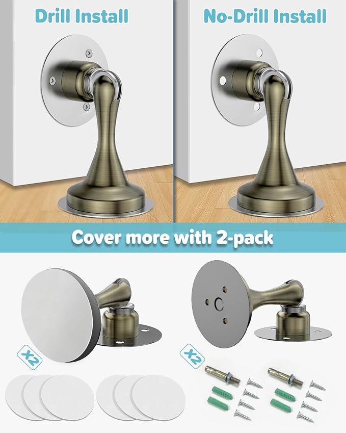 Door Stoppers Magnetic Door Catch, Stainless Steel Magnetic Door Stop 2 Pack - Image 4