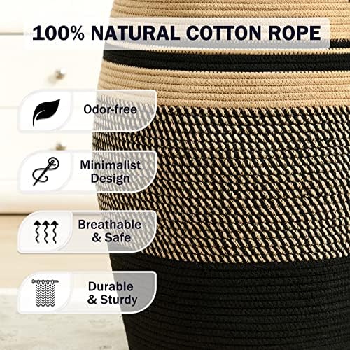 Extra Large Laundry Hamper Basket 105L Woven Blanket Basket - Image 4