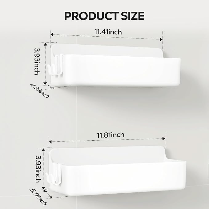 Nieifi Adhesive Shower Shelves, 2 Pieces - Image 2