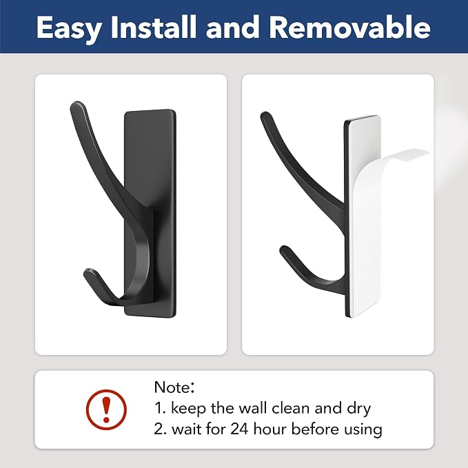 pickpiff Matt Black Self-Adhesive Hook, 13LB Hanger - Image 4