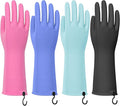 4 Pairs Rubber Dishwashing Gloves by Petacffe