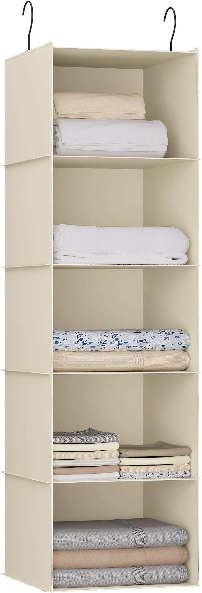 Hanging Closet Organizer 5-Shelf, Oxford Fabric Wardrobe Storage, shoes & by DonYeco