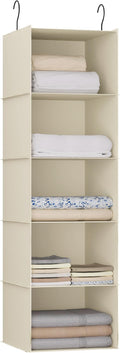 Hanging Closet Organizer 5-Shelf, Oxford Fabric Wardrobe Storage, shoes & by DonYeco