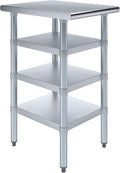 24 in. x 18 in. Stainless Steel Work Table with Three Bottom Shelves | NSF Kitchen Prep Table | Utitly Metal Table