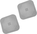 Square Drain Cover for Shower 5.7-inch TPR Drain Hair Catcher Flat Silicone by SHURIN