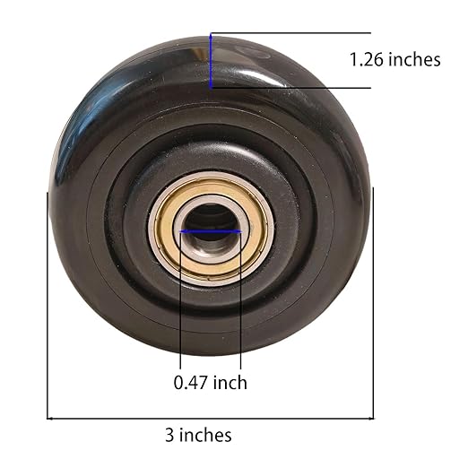 4Pcs 3" PU Caster Wheels Heavy-Duty Replacement Wheels for Platform Trucks, Snow Blowers & Grills 3/8" Axle, Smooth Rolling, Durable Transport Wheels