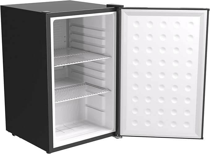 Premium Black Mini Fridge, 65L Undercounter Refrigerators, 90 Can Capacity, 2.3 Cu.ft. Freestanding Drink Fridge with Solid Door, Compact refrigerator with Reversible Door
