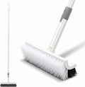 Floor Scrub Brush with Long Handle, Double-Sided V-Shaped Deck Brush, Grout by DOVORSY