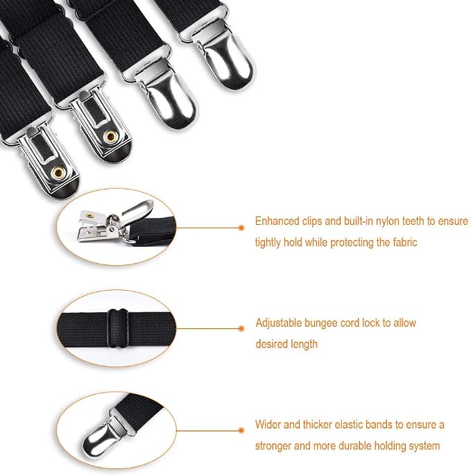 Sopito Sheet Straps, Adjustable Elastic Bed Sheet Holder, Non-Slip Strong - Image 4