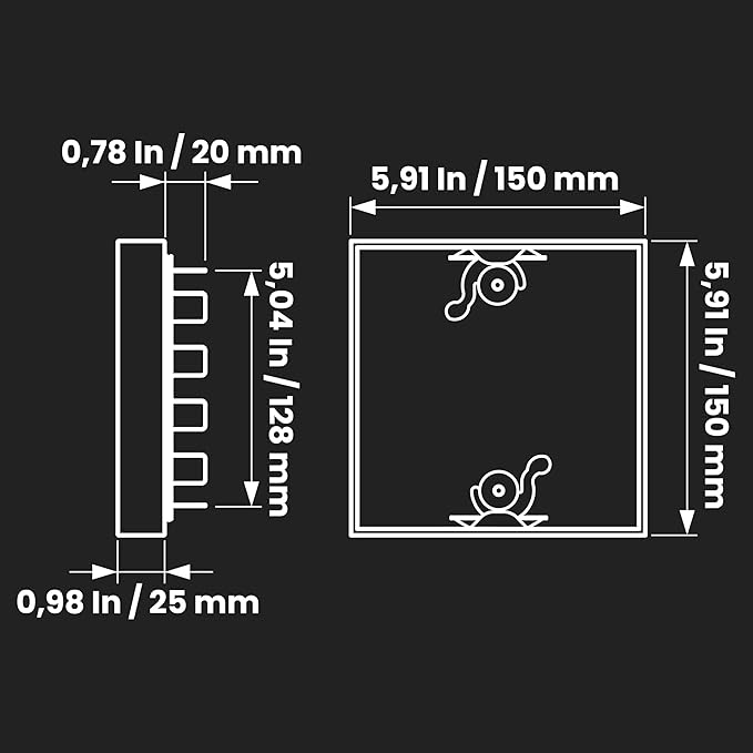 Repa Market 6 x 6 Inch Galvanized Steel Duct Access Door – Airtight Insulated Crawl Space Access Doors - Inspection HVAC Panel with Hinged 2 Clasp Lock Door – Door Access for Ventilation Cleanout