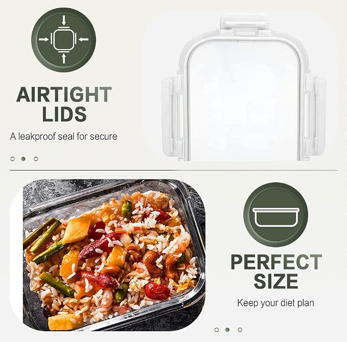 10 Packs 30 oz Glass Meal Prep Containers - Image 5