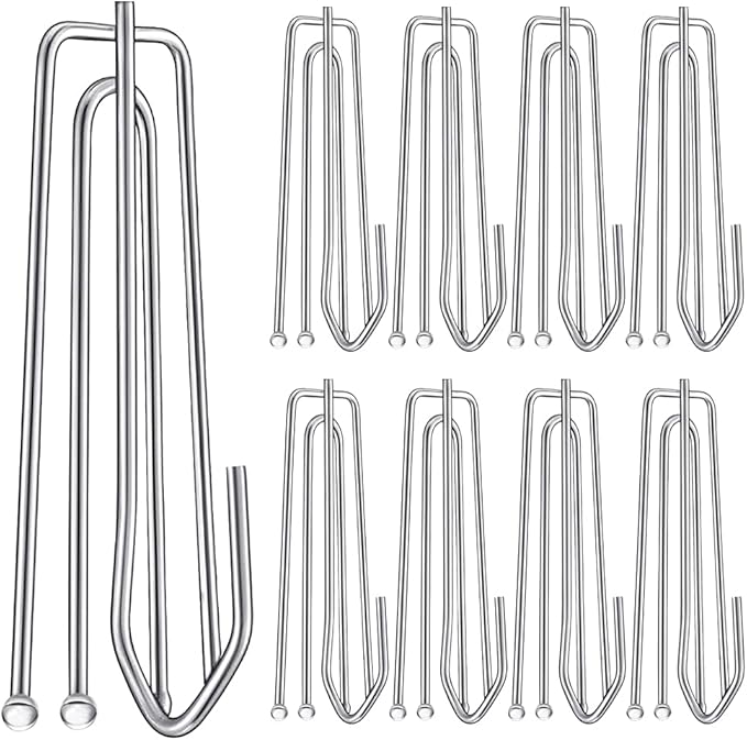 60 Pack Curtain Hooks for Drapes, 4-Prong Pinch Pleat Drapery Hooks | 60 sturdy by Aageme