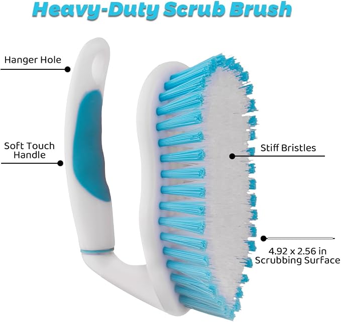 3 Pack Scrub Brush Set, Heavy-Duty Scrub Brushes - Image 3
