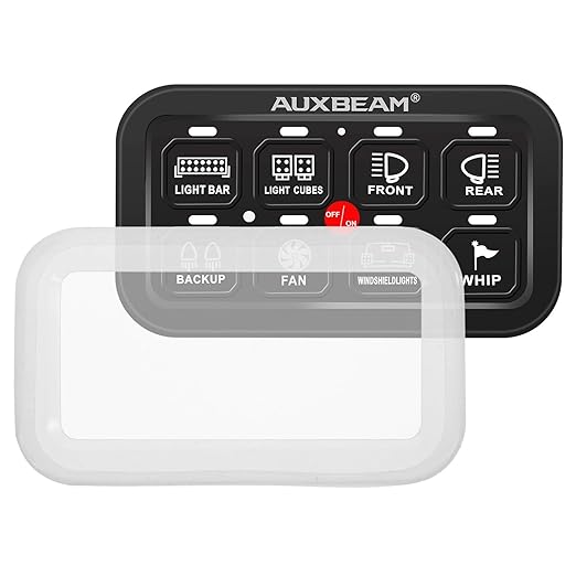 Auxbeam 8 Gang Switch Panel Case Soft Silicone Waterproof Protective Cover, Transparent Flexible Skin Case for Auxbeam Switch Panel AR-800, AR-820, BA80, BB80, RA80, RB80, GA80, GB80, RA80 x2