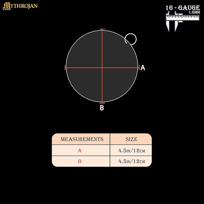 Mythrojan Cast Iron Cleaner 4.5" x 4.5" 316L Stainless Steel Chainmail Scrubber Round For Cast Iron Pan Griddle Skillet Dutch Oven Wok, Pan Pot BBQ Grills