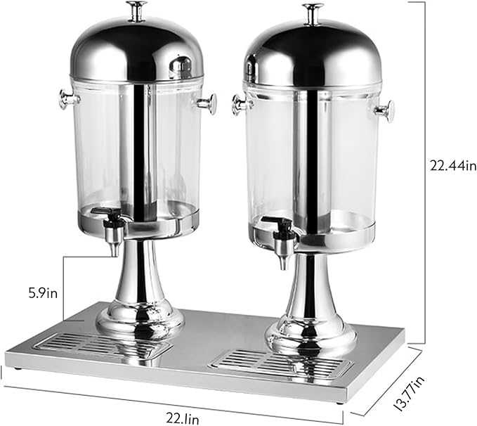 4.5 Gallon Drink Dispensers for Parties, Beverage Dispenser with Stand, Commercial Hot Cold Juice Dispenser with Ice Container and Stainless Steel Drip Trays for Beer, Water Lemonade