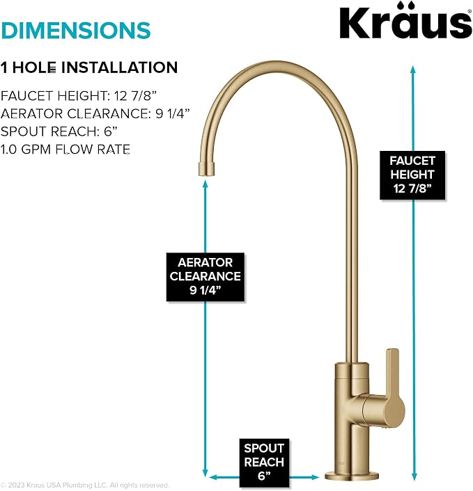 KRAUS Oletto Single Handle Drinking Water Filter Faucet - Image 4