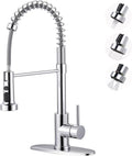 Kitchen Faucet with Pull Down Sprayer: Chrome 3-Function Kitchen Sink Faucet by ARCORA