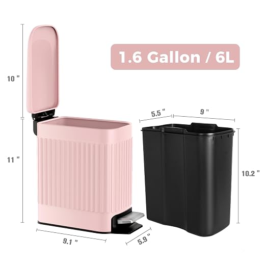 TrashAid Slim Bathroom Trash Can - Image 8