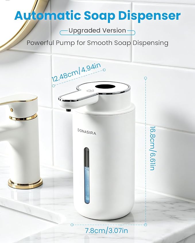 Touchless Automatic Liquid Soap Dispenser, Rechargeable White | Clog-Free Pump - Image 2