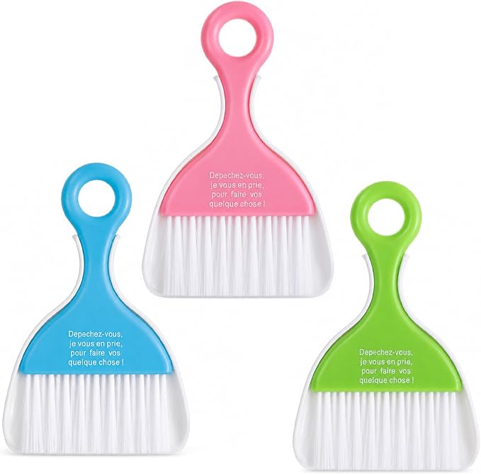 3 Pcs Mini Dustpan and Brush Set, Colorful Small Broom and Dustpan by Unknown