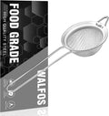 Walfos Mini Fine Mesh Tea Strainer, Stainless Steel Small Sifter with Sturdy Handle, 2.7 Inch Kitchen Metal Sieve for Tea, Coffee, Cocktail, Juice, Sugar and Spices