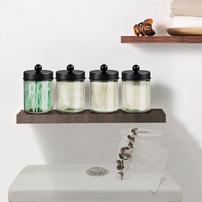 Amolliar Green Glass Apothecary Jar, Qtip Holder - Image 4