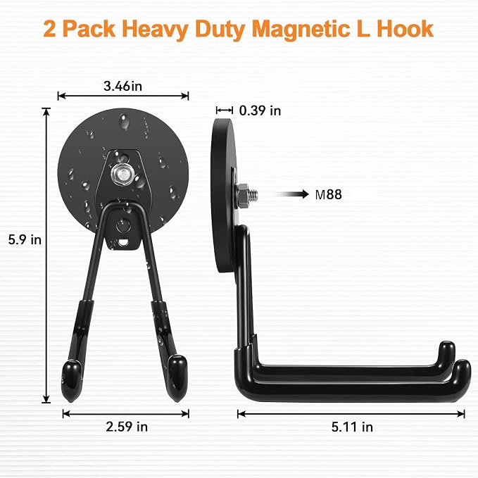 ENUODA Strong Magnetic Hooks Heavy Duty Large Magnet Garage Storage Hooks - Image 2