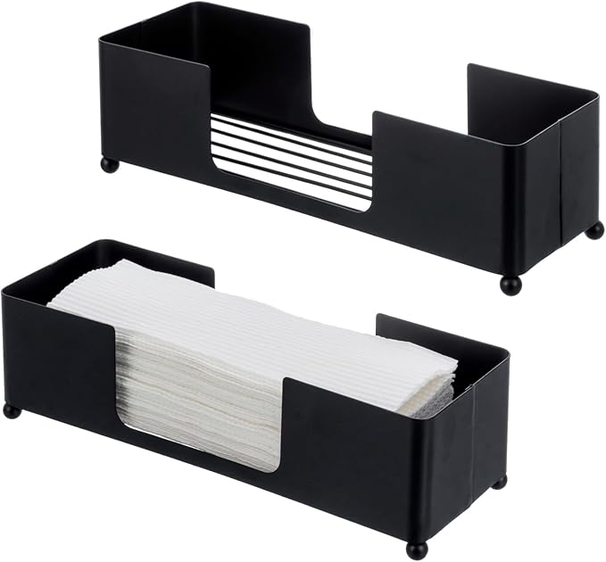 MyGift Black Metal Folded Paper Towel Holder Dispenser by MyGiftHome