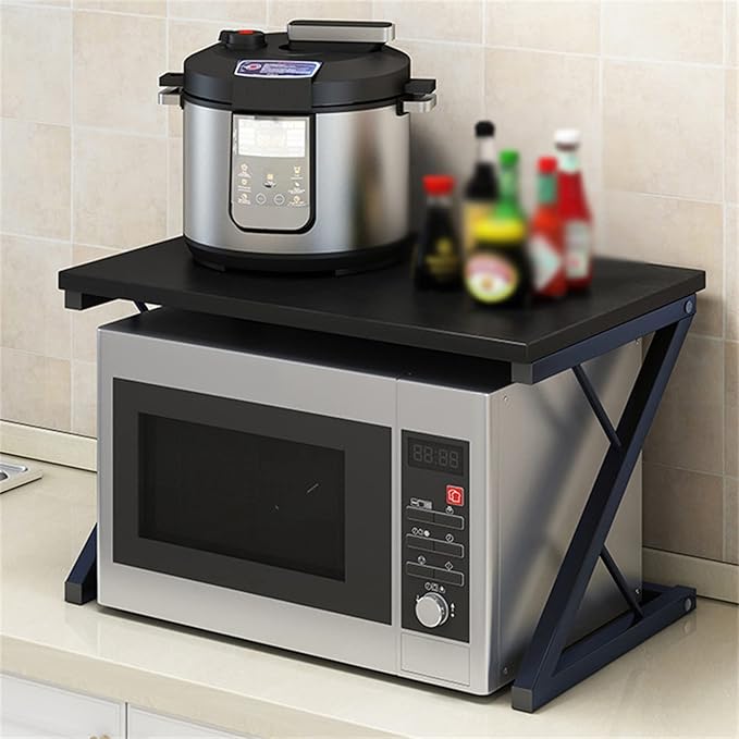 Kitchen Microwave Counter Stand,Expandable 2 Tier Microwave Oven Rack,Kitchen Microwave Counter Top Rack,Metal Toaster Oven Shelf,Space Saving Kitchen Storage Rack,54 * 35 * 34.5cm