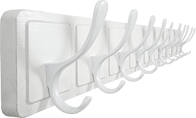 SKOLOO Scandi-Style Wooden Carved-Block Coat Hook, Wall Coat Hanger by SKOLOO