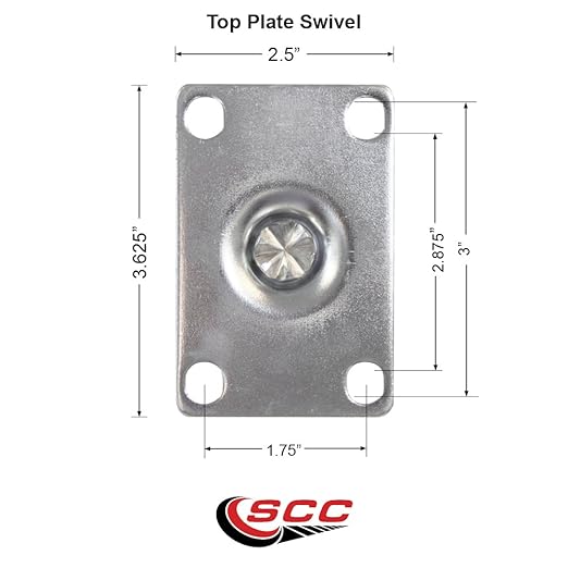 Service Caster Brand Replacement Caster for Uline Caster H-5539SWB - Swivel Top Plate Caster with 4 Inch Blue Polyurethane Wheel and Top Lock Brake - Fits Carts, Dollies and Poly Box Trucks H-1956