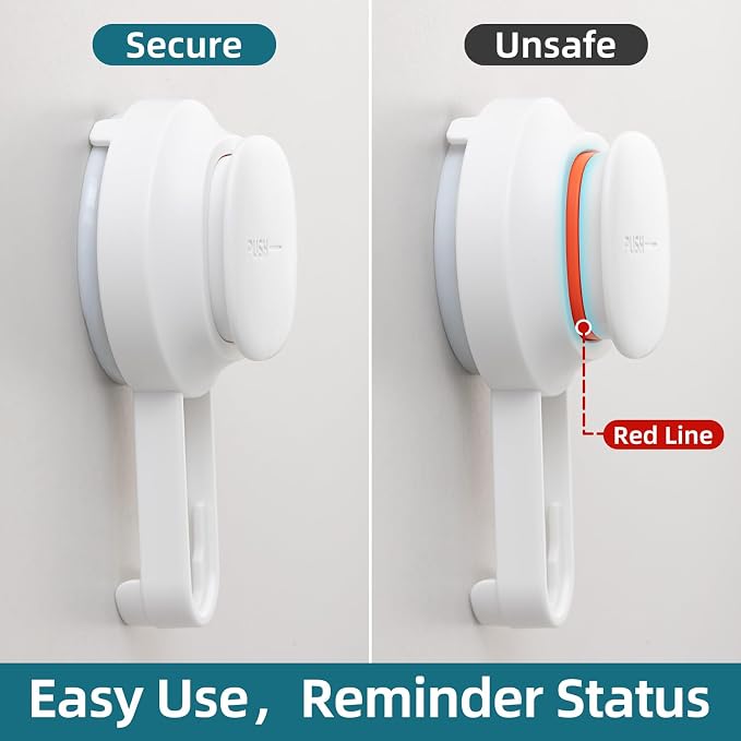 TAILI Shower Caddy Suction Cup Rustproof Metal Visible indicator White - Image 9