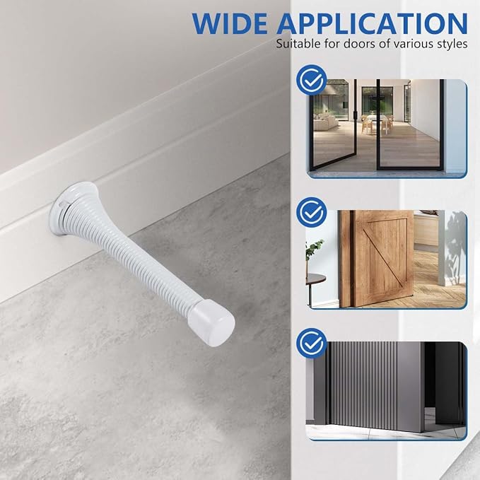 KISEER 12 Pack Spring Door Stops 3 1/4 Inch Flexible Heavy Duty Spring Door - Image 5
